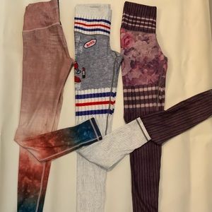 Three pairs gently used Niyama Sol leggings Sz S